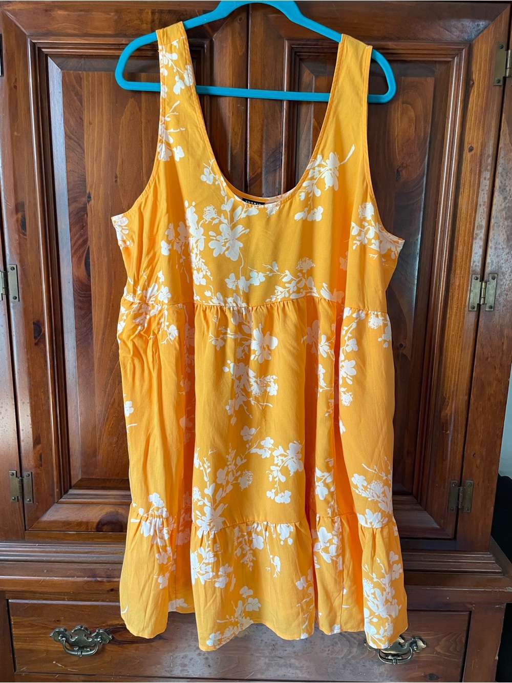 Torrid Yellow Floral Sleeveless Tiered Sundress